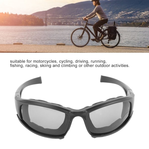 Cykelsolglasögon Grå Ergonomiska Vindtäta Dammtäta Starka PC Sportglasögon för Fiske Körning Klättring (CA)