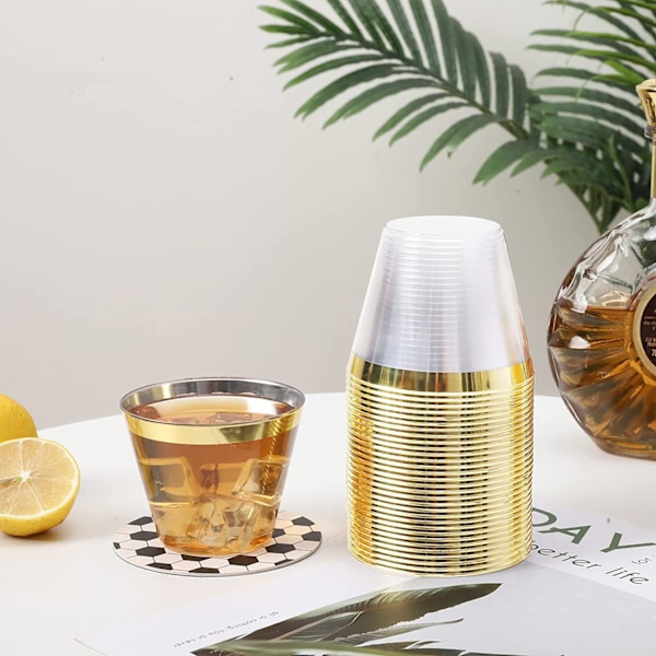 25 kpl - 270 ml muovilasit cocktaileille, reunustettu muovilasi, läpinäkyvä kuppi
