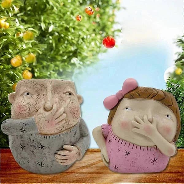 Köttig Blomkruka Resin Prydnad Gåva
