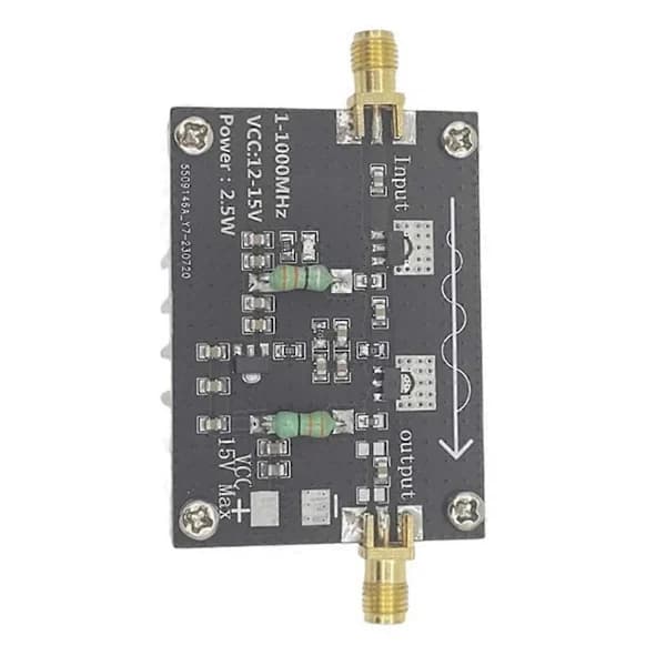 RF Effektforsterker 1-1000MHz/2.5W HF VHF UHF FM Frekvensmodulasjon Effektforsterkermodul