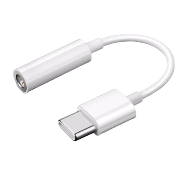 3-pakning Type-C til 3,5 mm hodetelefonadapter lydadapterkabel