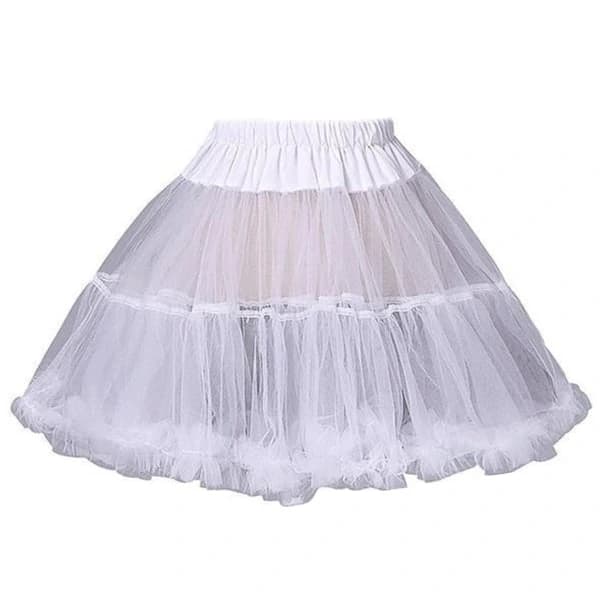 Kvinner Jenter Volang Kort Underskjørt Solid Hvit Farge Fluffy Bubble Tutu Skjørt P