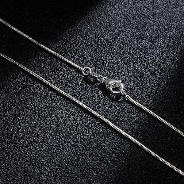 1MM Rund ormekjede halskjede i sølv - Hummerlås 40+5cm