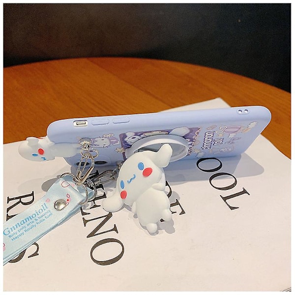 Sanrio Cinnamoroll 3D-etui til iPhone 14 13 12 11 Pro Max X Xr Xs 7 8 Plus Sød hundebåndsbeslag Cartoon Cover Lanyard INGEN spejl og Rop NO mirror and Rope 1 For iPhone 11Pro Max