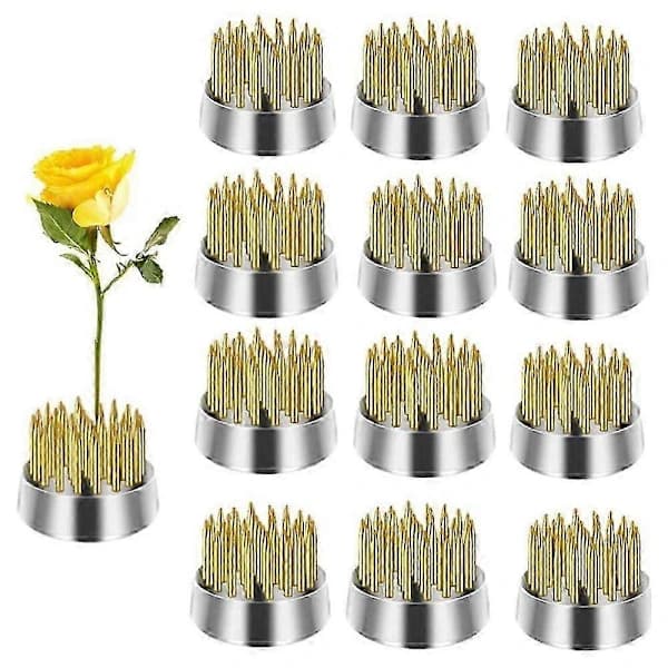 Blomstergrodor 12 kpl Pyöreä Messinki Asettelupidike Kiinnitystyökalu
