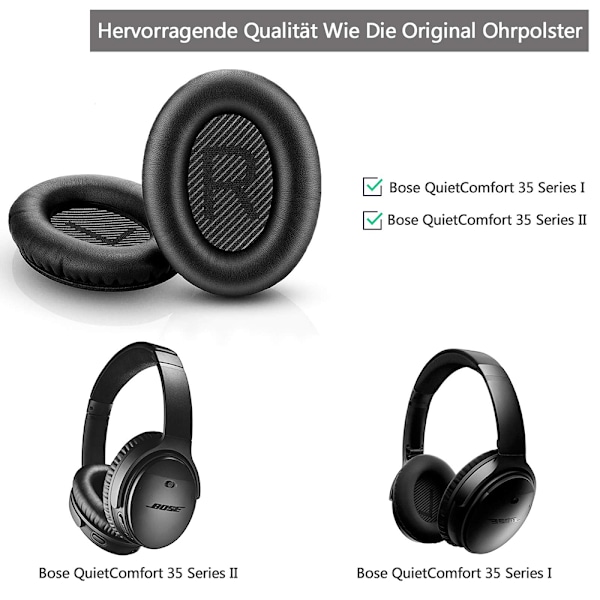 Öronkuddar till Bose QuietComfort 35 II, Premium Ersättning