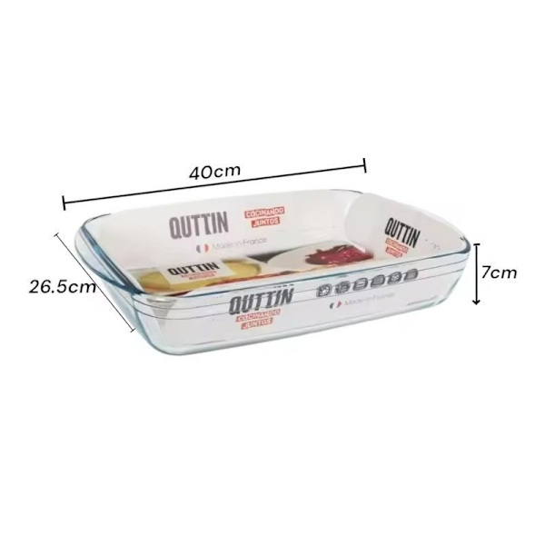 Transparent Rektangulær Glasform til Ovn på 28 cm 28CM