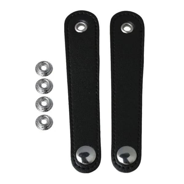 Mustat paljeremmit soljilla 10cm harmonikkaan - 2 kpl