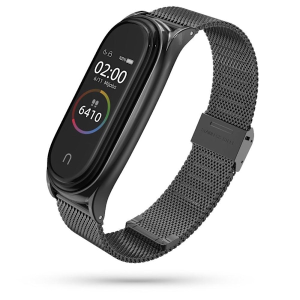 Tech-Protect Milanesebånd Xiaomi Mi Smart Band 5 - Sort Black Svart