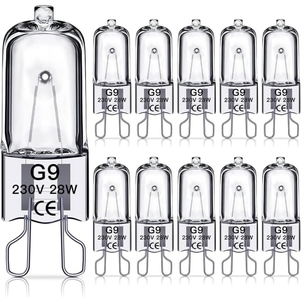 G9 halogenlampor 40W, 230V, 10 Pack 40W