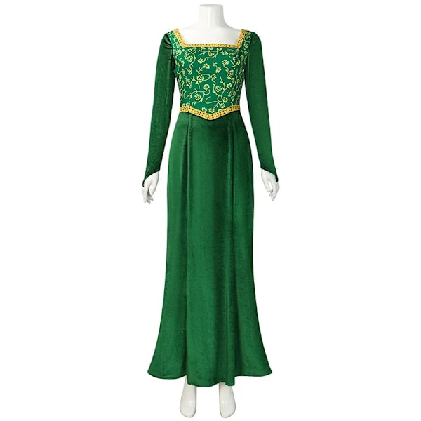 Shrek Cosplay-kostym Anime Prinsessa Grön Klänning Fiona Klänning Shrek Cosplay-kostym Kvinnor Sexig Sammet Halloween Karneval Kläder XS wig_ca