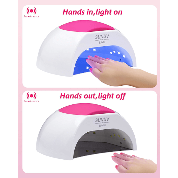 SUN2C smart 33 lamper 48W neglelampe dobbelt lyskilde LED negletørrer