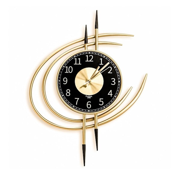 Wall Clock Silent Non Ticking Large 54cm Wall Clock Modern Gold and Black Metal Wall Clocks Battery Operated Wall Clock