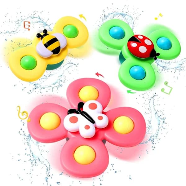 PCS Vauvan Kylpy Spinner Lelu pyörivällä imukuppikehrällä