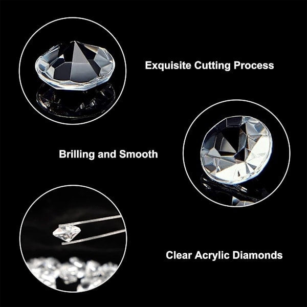 5000 stk. 3 mm transparent bryllupskonfetti fest plastik diamant glitrende ædelstene dekor (hvid)