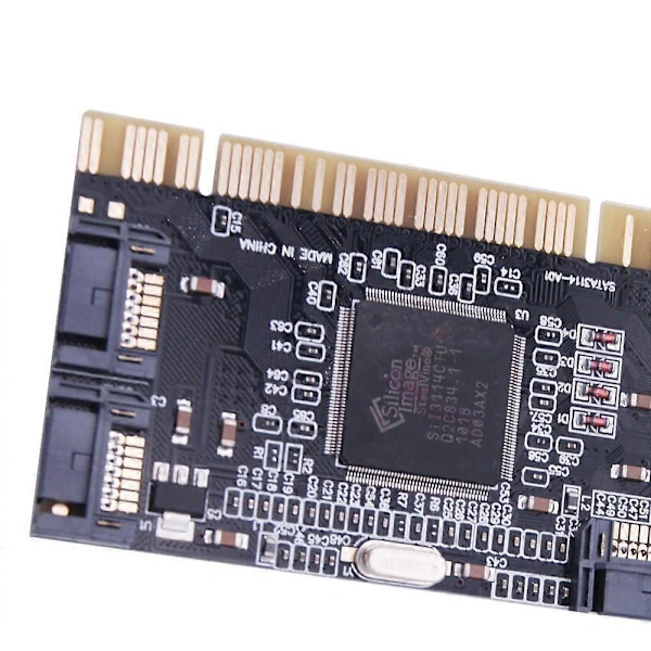 4-portars PCI SATA Raid-kontroller Internt expansionskort med två SATA-kablar, för stationär PC, stöder