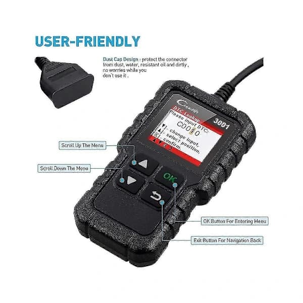 LAUNCH Creader 3001 OBD2 Bilkodelæser Scanner Motor Fejlkodelæser Bil Diagnostisk Værktøj Kontroller Motor