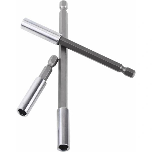 3 stk 1/4 \" magnetisk bitsholder skrutrekkerforlengelse sekskantskaft 60m