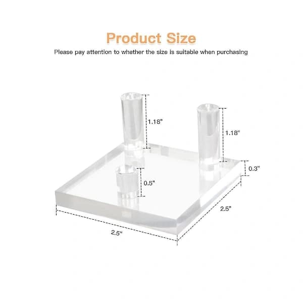 Displayemballager 2,5 tommer D, - Firkantede Akryl Display D'er Til, Mineralplade, Cryst