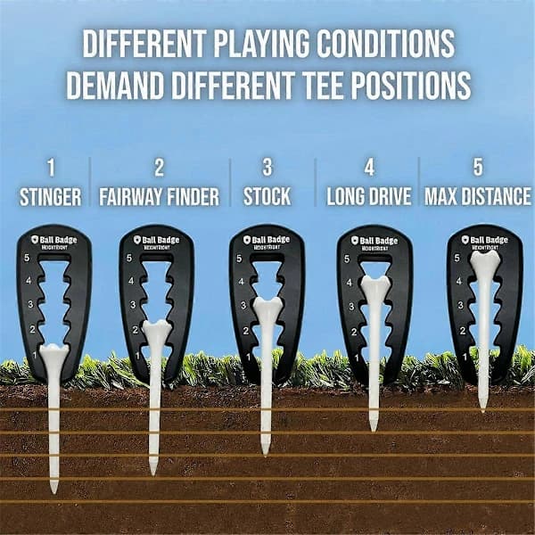 2 st Justerbar Golf Tee Höjd Verktyg Precision Tee Höjd Inställare