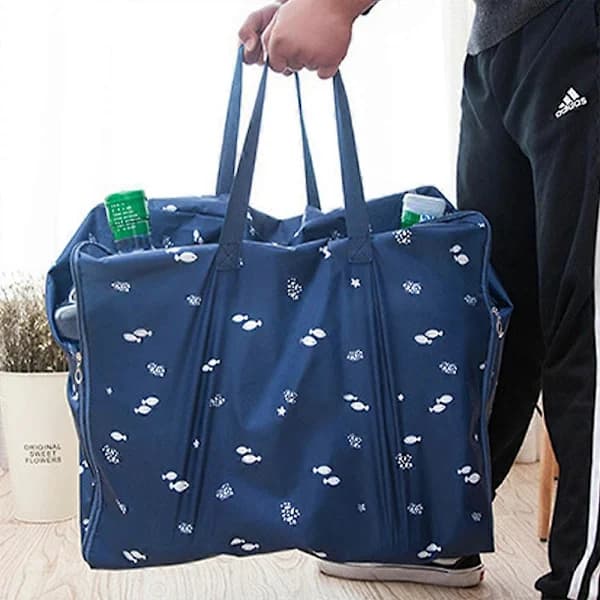 Storage Bag for Quilts Large Capacity Reinforced Handle with Zipper