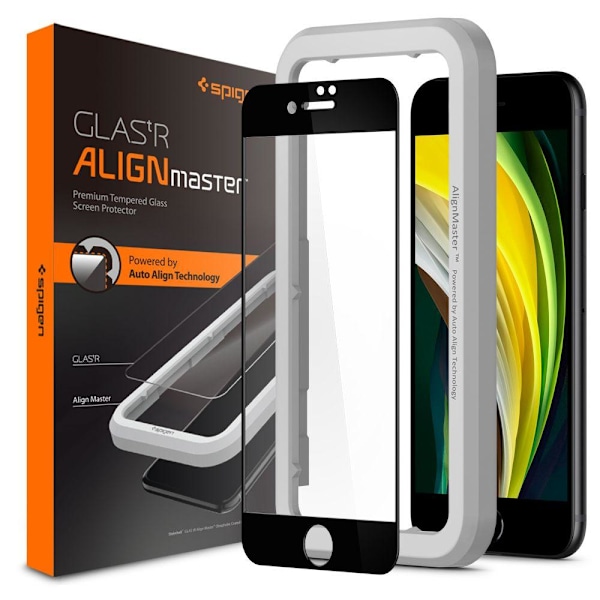 Spigen iPhone 7/8/SE ALM Glas FC Fuld Dækkende Skærmbeskytter
