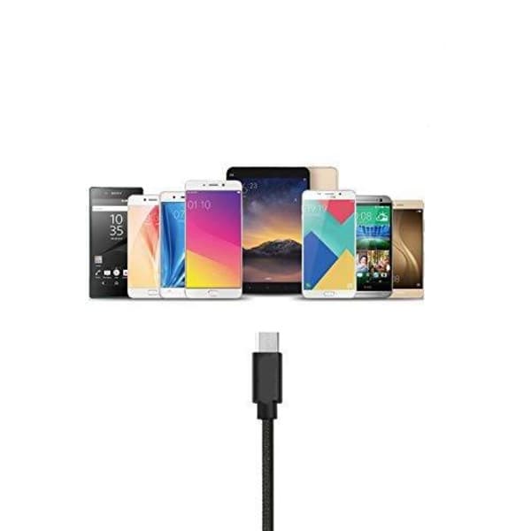 2 stk. 3 m micro-usb sort kabel