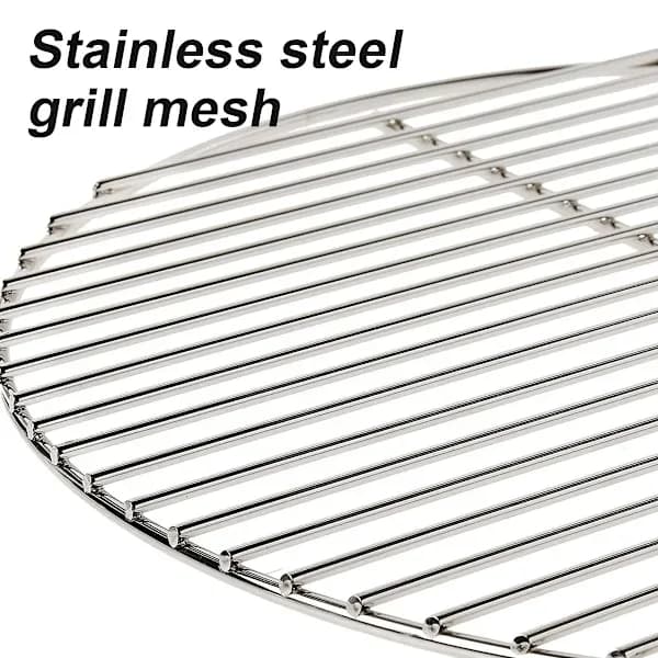 Rund grillrist i rustfrit stål til udendørs kuglegrill, sølv 35 x 35 cm