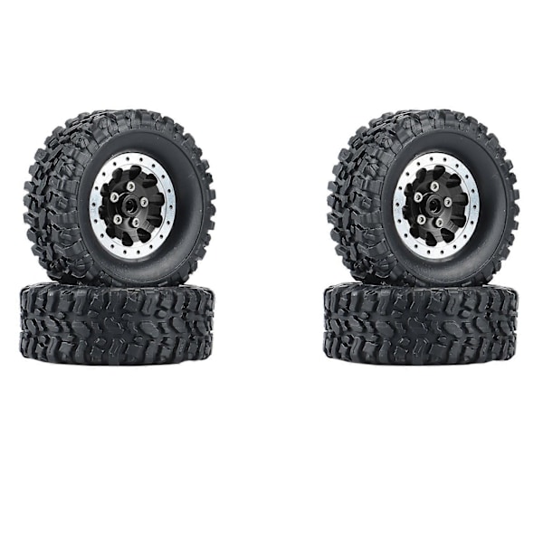 CASA 4st Metall Beadlock Hjulnav Fälg och Gummidäck Set för C14 C24 B14 B24 B36 MN D90 MN99S RC Bil U