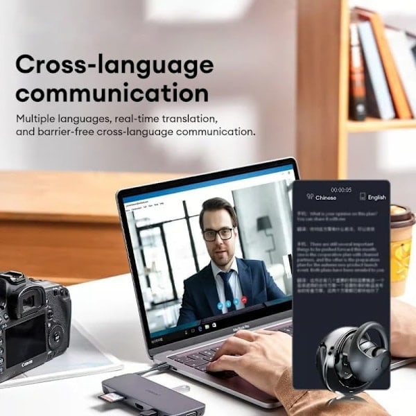Kääntäjä, Ai Kuulokkeet Kielikäännös, Hy-T26 Pro Langattomat Bluetooth-käännöskuulokkeet, Sent Dream Translator, Ai Käännös Langattomat Ow...