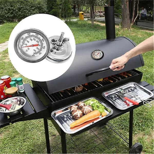 BBQ Grilltermometer 2-pack 50-400°F, Rostfritt stål Röktermometer Vattentät Ugn Kött Matlagning