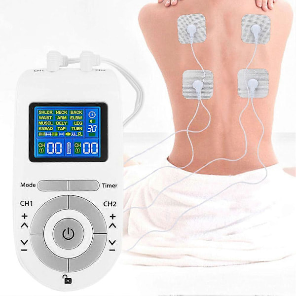TENS EMS Elektrisk Massageapparat Puls Muskelstimulator Elektrodplattor Digital Smärtlindringsmaskin[D]