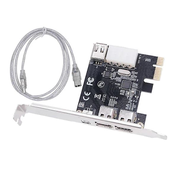 PCI-E 1X 1394 4 Port DV HD Video Capture Card Firewire-kort 800/400/200/100Mbps Stöder Hot-Swappin