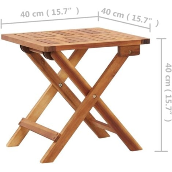 DPZO Fällbart trädgårdsbord 40x40x40 cm Massivt akaciaträ.ca