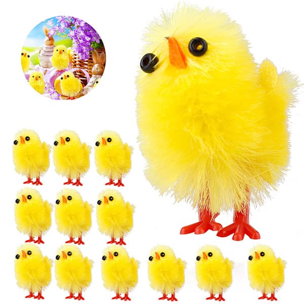 60 st Mini Påskkycklingar Gul Påskdekoration Leksak
