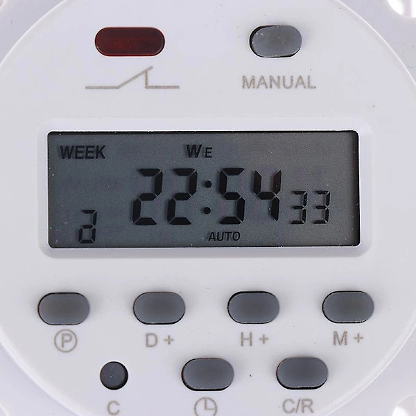 Digital Timer DC/AC 12V 16A LCD-display Programmerbar Timer OVP-afbryder