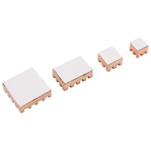 4 Stycken Kylande Kopparkylflänsar för Raspberry Pi 4B 1G 2G 4G Kylflänsar Kylare (Ren Koppar)