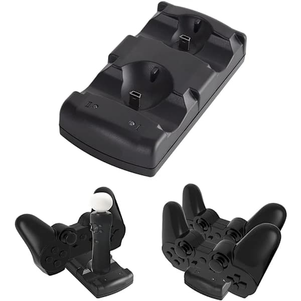 Charging Station for Playstation 3 Controllers, 2-in-1 Charger Dock with LED Indicator, Compatible with Playstation PS3/MOVE Controllers