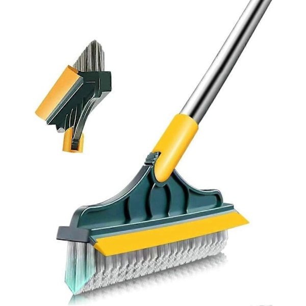 2-in-1 Lattiakaavin Pitkällä Varella ja 3 Tankoa 101cm Saumaharja Kaapimella ja Kovalla Harjalla 120 Squeegee Pyörivä Laattaharja_ca