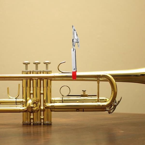 Trumpet Lyre Notställshållare, Lättviktsklämma i Järn och Plast för Marschorkesterbruk, Silver, 14 x 5.3 x 2 cm