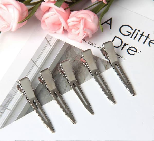 Prong Pin Curl Duckbill Clips - Sølvfarvede Hårklemmer til Hårforlængelser YGWL