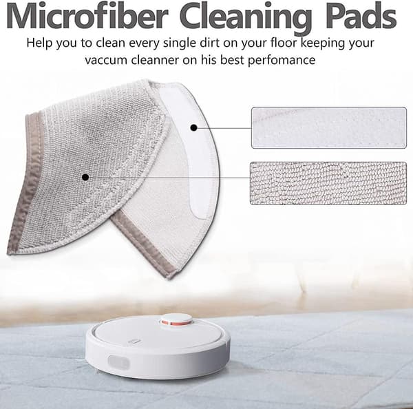 8-pak moppepuder kompatible med Roborock S5 S50 S51 S55 S5 Max S6 S6 MaxV Q7 Max, vaskbare genanvendelige mikrofiber moppeklude