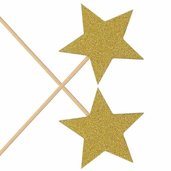 Set med 50 Glittriga Cupcake Toppers med Tema 'Twinkle Twinkle Little Star'