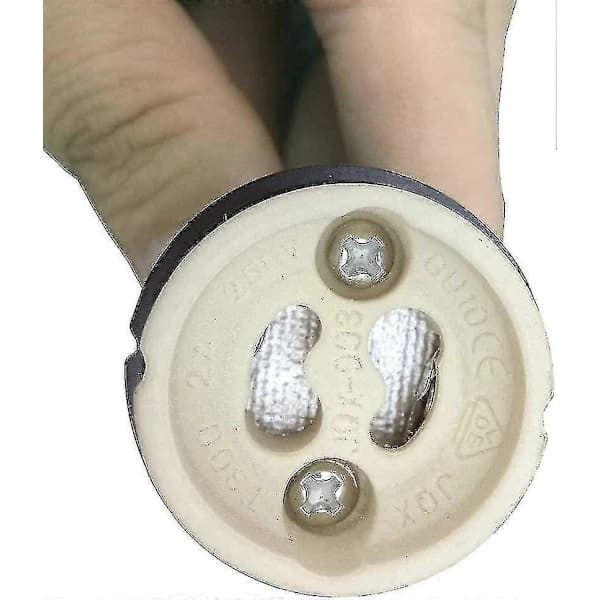 GU10 Lampeholder 6-pak med keramisk base, samlemuffe og isoleringshylster til LED-halogenlamper