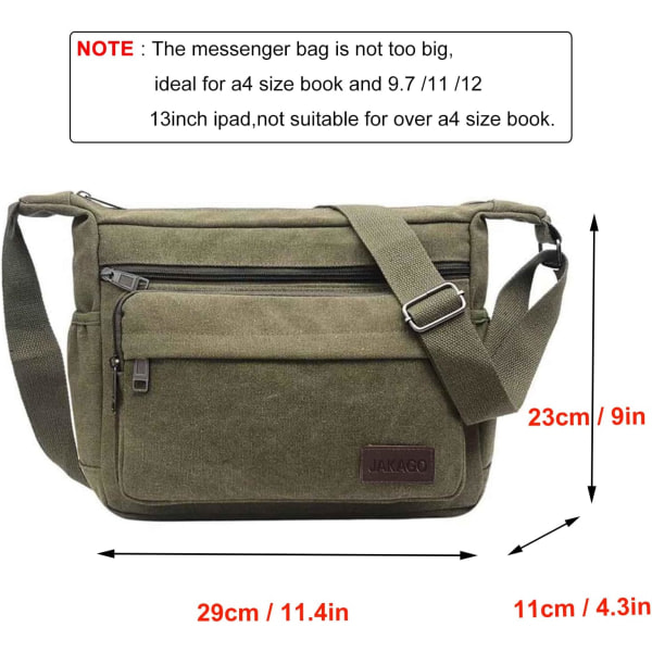 Vattentät budväska axelremsväska 13 tum, multifickor canvas crossbody-väska för män, avslappnad lätt axelväska för utomhusfiske camping Kaffe Coffee