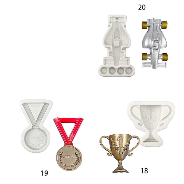 Silikone Bageforme 3D Trofæ Medalje Racing Form Bageværktøj DIY Presseform 3020 3020