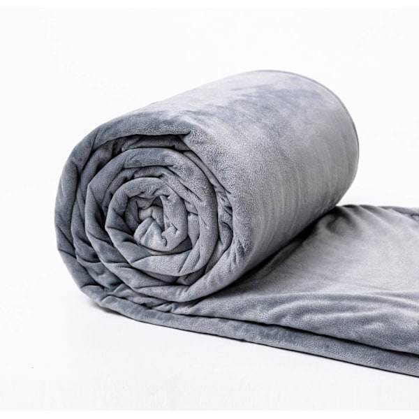 Painoinen peitto 17 lbs - 60x80 Pehmeä Minky helmillä | Vaaleanharmaa | Aikuisten miehille ja naisille tai nuorille