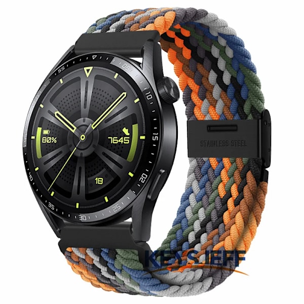 22 mm nylon Kompatibel med Galaxy Watch 3 45 mm/ Watch 46 mm, Gear S3 Frontier/Classic , Huawei Watch GT 3 46 mm flätat band 1