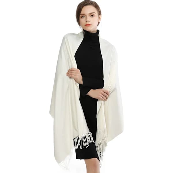 Dame Tørklæder Pashmina Sjaler og Wraps til Bryllup Tørklæder til Kvinder Vinter Elfenben