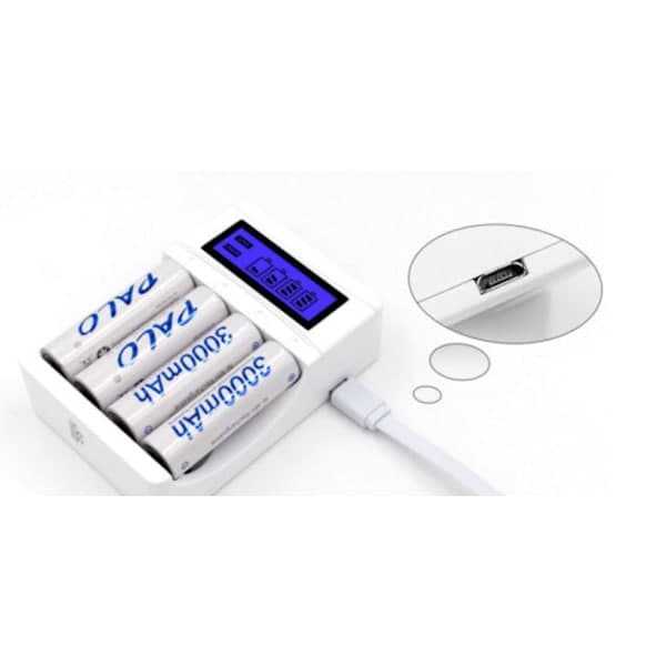Universal LCD-lader for oppladbare batterier